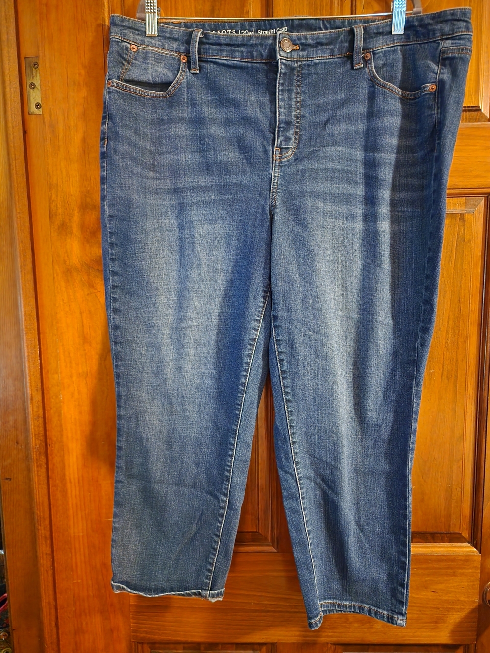 Talbots Flawless 20W Straight Crop Jeans Stretch Denim Medium Wash